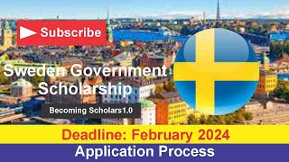 Sweden Government Scholarship  Application Process  Study in Sweden [upl. by Eydnarb]