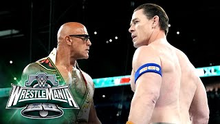 The Rock and John Cena come facetoface at WrestleMania XL WrestleMania XL Sunday highlights [upl. by Dunton345]