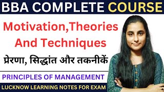 Motivation Theories and Techniques  Motivation Theory  Motivation Technique in hindi  bba [upl. by Jeri]