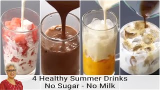 4 Healthy Summer Drinks For Weight Loss  No Sugar  No Milk  Skinny Recipes [upl. by Eednus144]