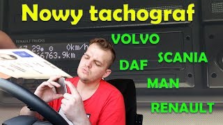 jak obsługiwać nowy tachograf cyfrowy VOLVO SCANIA DAF MAN RENAULT IVECO [upl. by Saraann]