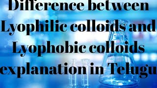 Class 12 Difference between Lyophilic colloids and Lyophobic colloid explanation in Telugu [upl. by Ainimreh]