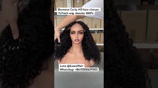 curlywig curlyhair curlyhairstyles hairextensions wigtutorial burmesecurl burmesecurly wigs [upl. by Akkim849]