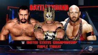 United States Championship Triple Threat Match Rusev vs Ryback vs Kalisto WWE 2K16 [upl. by Brindle]