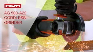 OVERVIEW of Hiltis AG 500A22 cordless 22V angle grinder [upl. by Valencia]