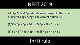 4d 5p 5f and 6p orbitals are arranged in the order of decreasing energy  nlrule  energy level [upl. by Solokin617]