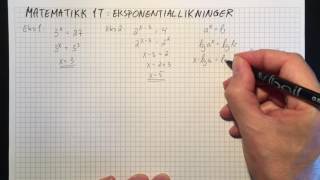 Matematikk 1T Eksponentiallikninger [upl. by Nnylrebma380]