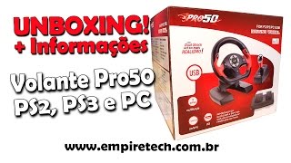 Volante Empire pro50 para Ps2 Ps3 e PC  UNBOXING  INFORMAÇÕES [upl. by Emarie]