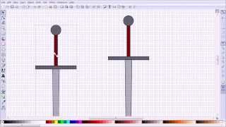 Inkscape Tutorial Making a Simple Sword Graphic Using Basic Shapes and the Bezier Curves Tool [upl. by Lenee]