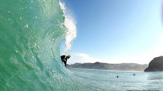 Surfing in New Zealand Piha Bar [upl. by Kristof893]