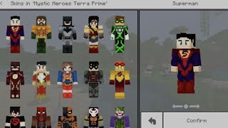 minecraft pocket edition marvel vs DC Heros HD skin pack [upl. by Norvell]