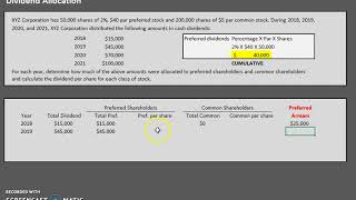 Dividend Allocation and Dividends per Share  Preferred vs Common [upl. by Orelee]