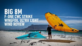 FONE STRIKE CWC 8M REVIEW ULTRA LIGHT WIND WINGFOILING Naish 2450 Foil amp Rocket v2 105 ltr board [upl. by Nylad]