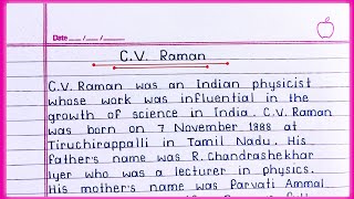 CV Raman essay in English  Essay on CV Raman in English  Biography on CV Raman [upl. by Notloc]