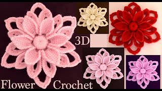 Como hacer flores 3D tejidas a Crochet Irlandés paso a paso tejido tallermanualperu [upl. by Kashden]