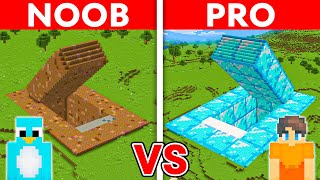 NOOB vs PRO GIANT SECRET BUNKER House Build Challenge in Minecraft [upl. by Atirat148]