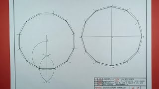 EL TRAZADO DE DODECAGONO DADO EL LADO E INSCRITO EN UNA CIRCUNFERENCIA 2 formas de cómo trazarlo [upl. by Olivette83]
