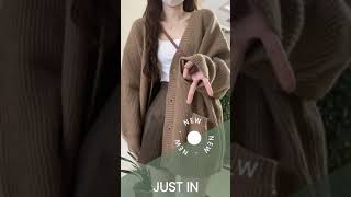 Vneck Single Breasted Sweater Cardigan Womens Coat Spring Autumn Korean Loose Knit Top Women Cl [upl. by Annaeg]