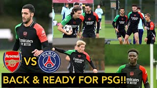 Breaking ✅️ Merino Tomiyasu Tomiyasu amp Odegaard All SPOTTED in Training ahead of PSG Clash [upl. by Teragramyram945]