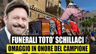 Funerali Totò Schillaci Lacrime allarrivo del feretro del campione per lultimo saluto [upl. by Rumilly]