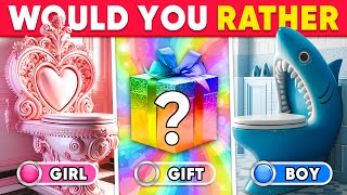 Would You Rather Girl or Boy or Mystery Gift Edition ❤️💙🎁 Daily Quiz [upl. by Atnauq]