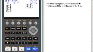 Graphing A Hyperbola  Casio CG50 Graphing Calculator [upl. by Tanberg]