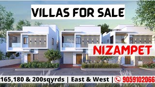 Premium Villas for Sale in Hyderabad  Nizampet  Near Bachupally  14km from HITEC CITY [upl. by Letnohs699]