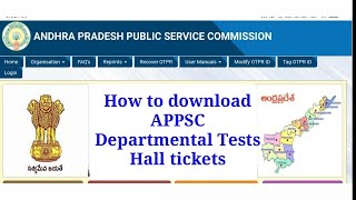 APPSC HOW to download DEPARTMENTAL TESTS HALL TICKETS [upl. by Anilam70]