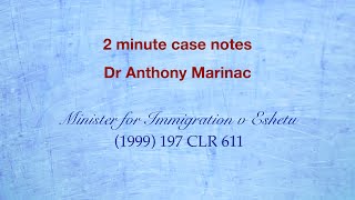 Minister for Immigration v Eshetu Wednesbury Unreasonableness [upl. by Siocnarf]