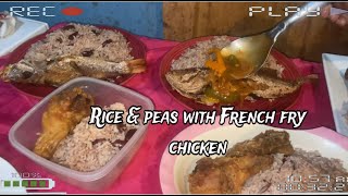 RICE amp PEAS WITH FRENCH FRY CHICKENCooking with Aunty Sharon [upl. by Bromleigh]