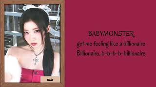 BABYMONSTER – BILLIONAIRE Lyrics Color Coded Background [upl. by Ellohcin803]