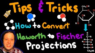 Tips and Tricks for Converting Haworth to Fischer Projections  Glucose amp Fructose Examples [upl. by Aiset334]