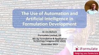 iFormulate Revisited The Use of Automation and Artificial Intelligence in Formulation Development [upl. by Nailluj]