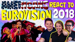 Americans react to Eurovision 2018 [upl. by Aicire245]