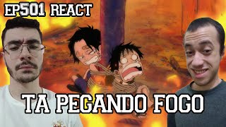 O TERMINAL TA PEGANDO FOGO  One Piece Episódio 501 REACT [upl. by Arrais]