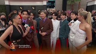 BTS Red Carpet Interview  2022 GRAMMYs [upl. by Zenda]