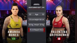 Amanda Nunes vs Valentina Shevchenko Ufc [upl. by Donelle]