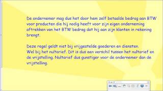 Belastingrecht omzetbelasting deel 2 [upl. by Gayler482]