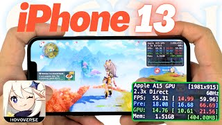 iPhone 13 Genshin Impact Gaming Review Update  FPS amp Battery Drain test [upl. by Julide]