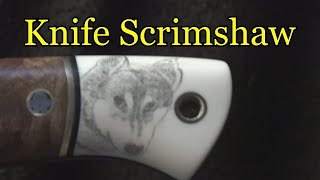 scrimshaw on a knife handle [upl. by Hashimoto]