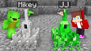 Mikey SKELETON vs JJ CREEPER Tiny Castle Battle in Minecraft Maizen [upl. by Kerwin134]