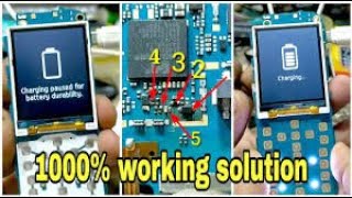 Samsung 310e charging paused for battery durability 1000 charging working solution [upl. by Sidran627]