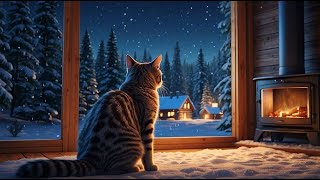 Winter Storm Ambience  Howling Winds and Blizzard Sounds for Sleep Fireplace Crackling Sounds [upl. by Nylirahs]