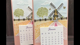 Tischkalender basteln mit Produktpaket Tulip Fields u dem Stempelset kreative Tage von Stampin‘ Up [upl. by Ahsined]