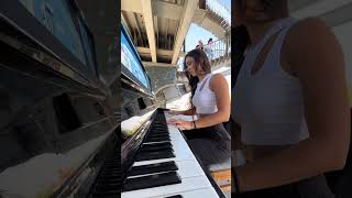 Reaction of passersby 😍 Khrystyna Soloviy  Trymai music piano reels [upl. by Smiley]