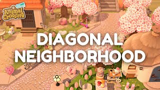 How to Build a Diagonal Neighborhood 🏠 Animal Crossing New Horizons Tutorial  Speed Build [upl. by Repohtsirhc]