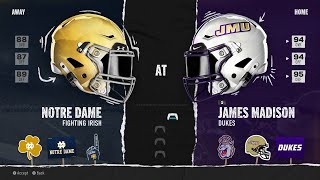 1 James Madison Dukes VS Notre Dame Fighting Irish  College Football 25 PS5 GamePlay [upl. by Artekal]