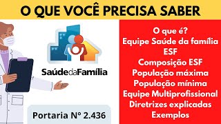 RESUMÃO ESTRATÉGIA SAÚDE DA FAMÍLIA  ESF SISTEMA ÚNICO DE SAÚDE [upl. by Eillen]