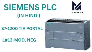 L13MOD NEG BLOCK SIEMENS S71200TIA PORTAL  Complete math block in Hindi [upl. by Atirrehs]