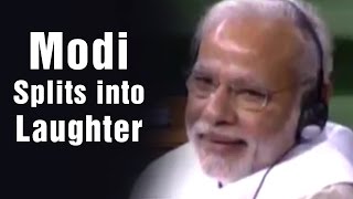 PM Modi splits into laughter over MP Hukumdev Narayan Yadavs satirical speech in Lok Sabha [upl. by Adler858]